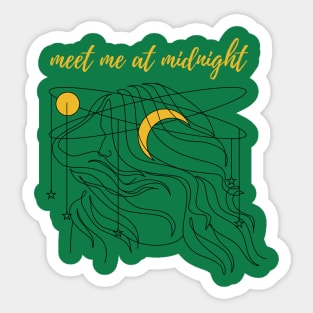 meet me at midnight - gold Sticker